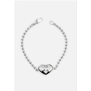 Gucci Silver Interlocking G Heart Bracelet Sterling 8"